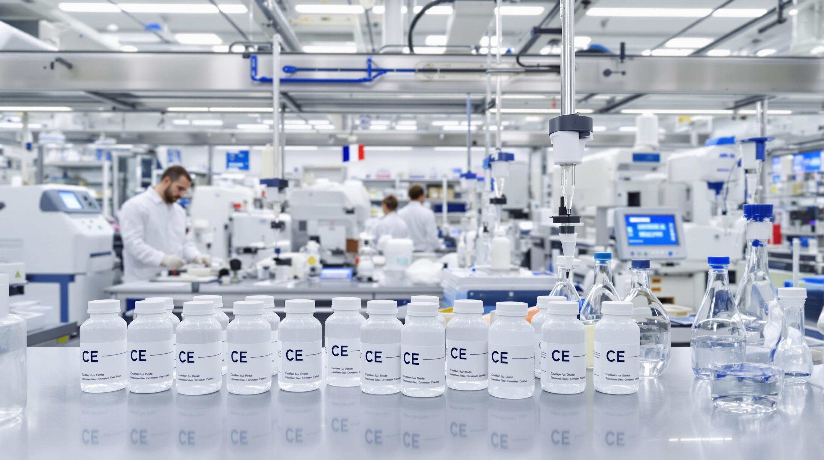Laboratoire français effectuant un contrôle qualité CE