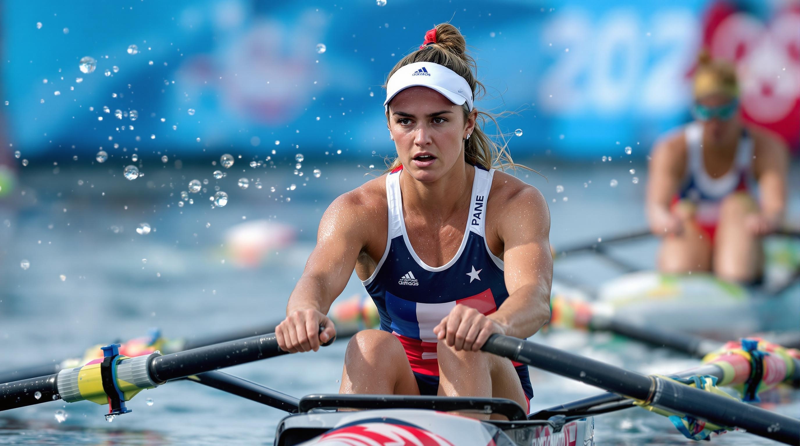 Laura Tarantola en action lors des JO de Tokyo, concentrée sur la ligne d’eau