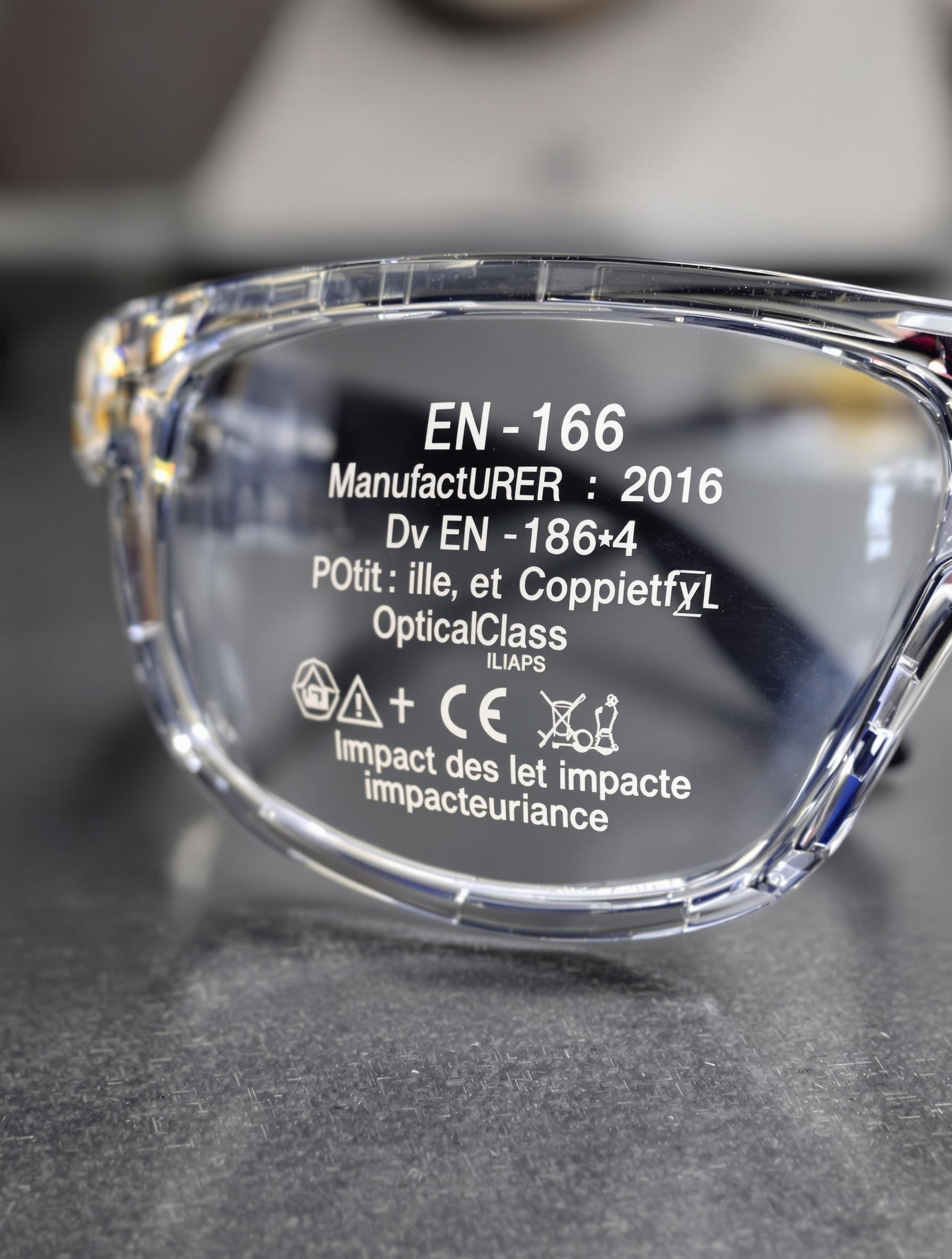 Marquage EN 166 sur des lunettes de sécurité