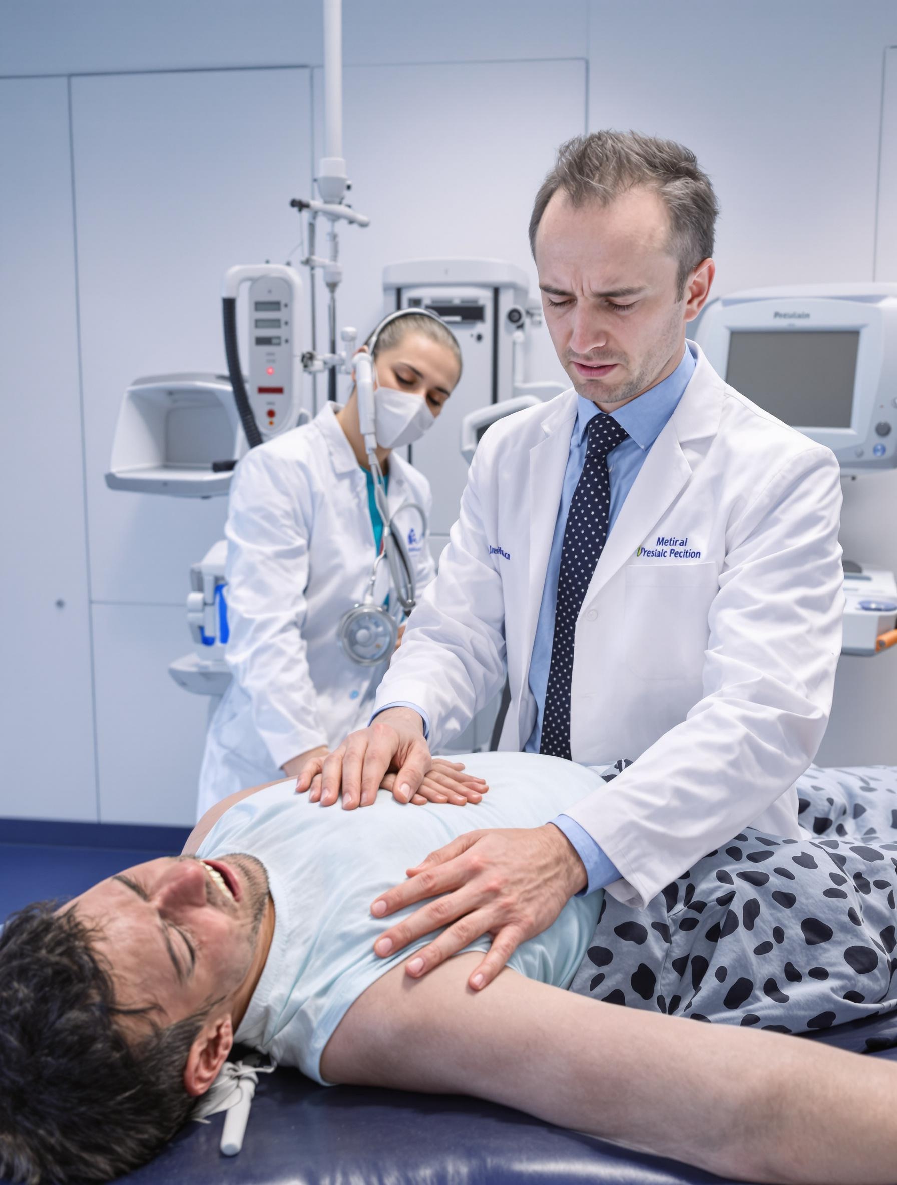 Démonstration du signe du psoas pour détecter une appendicite