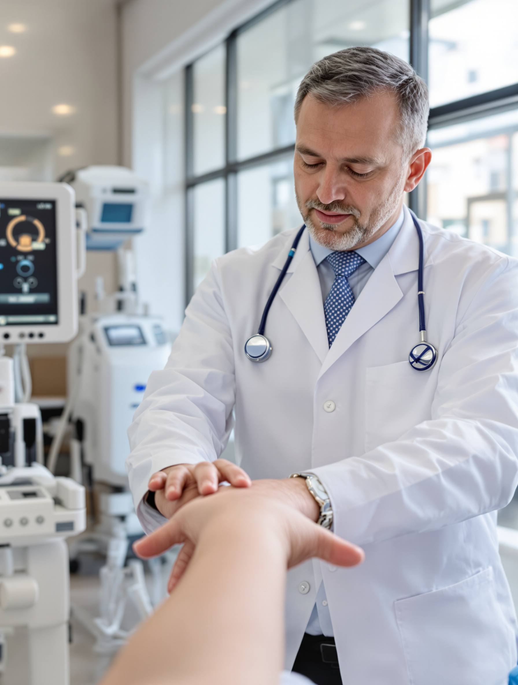 Réalisation du Signe de Trousseau pour diagnostiquer la tétanie