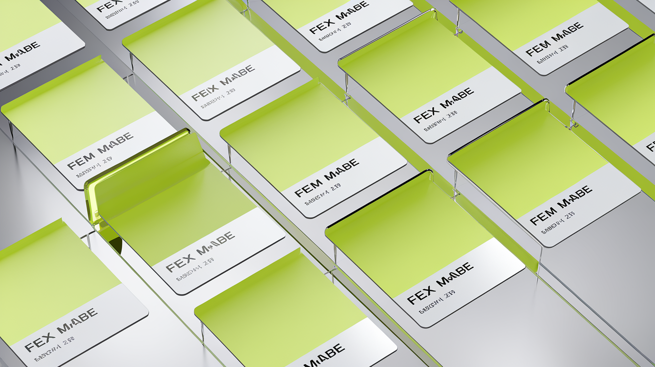 Nuancier de nuances jaune fluo avec codes HEX et RVB