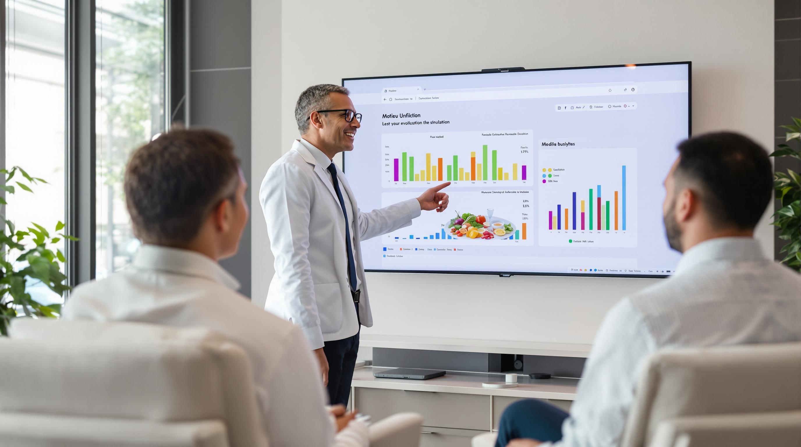 Graphiques nutritionnels écran patient professionnel