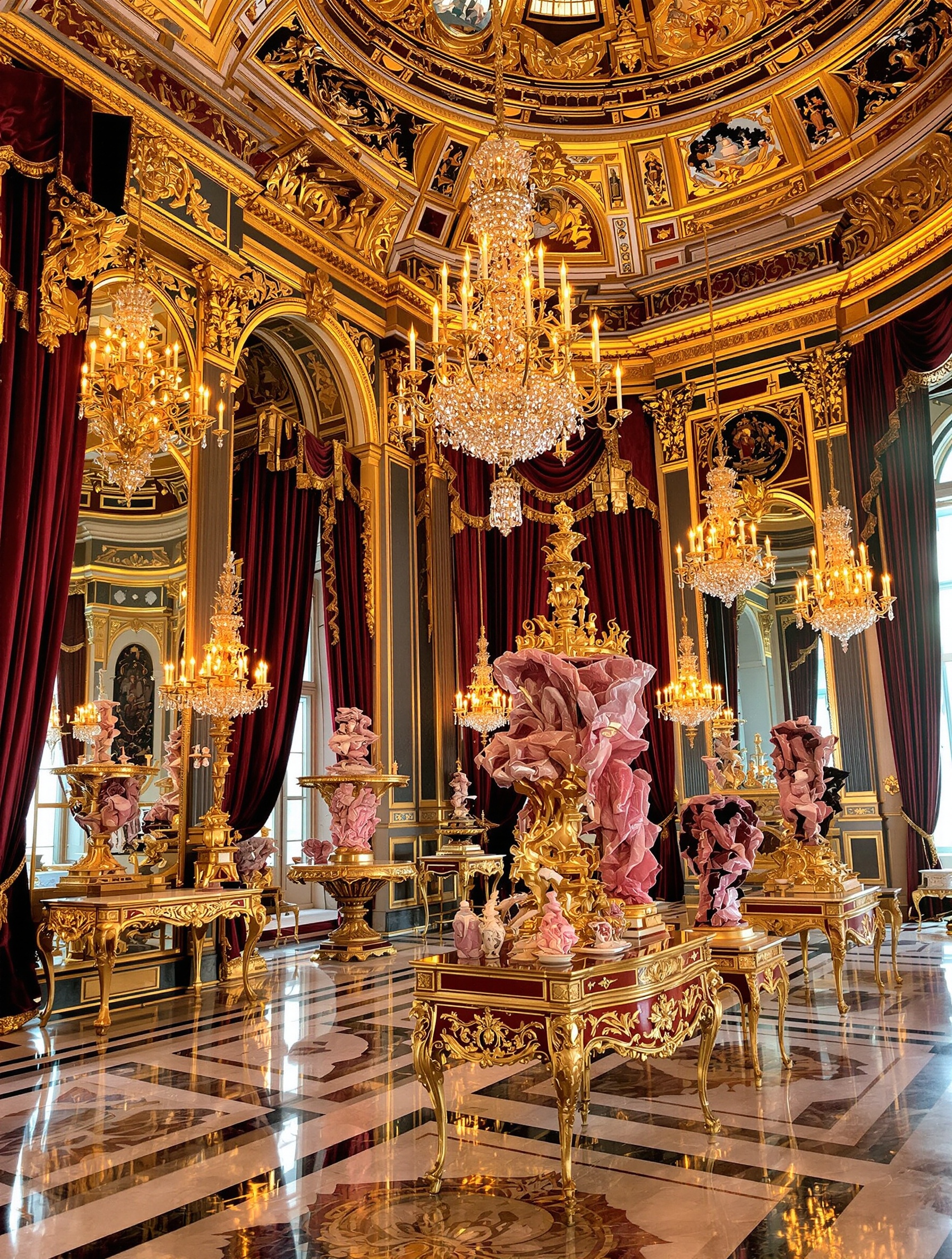 Palais de Saint-Pétersbourg orné de Rhodonite pourpre.