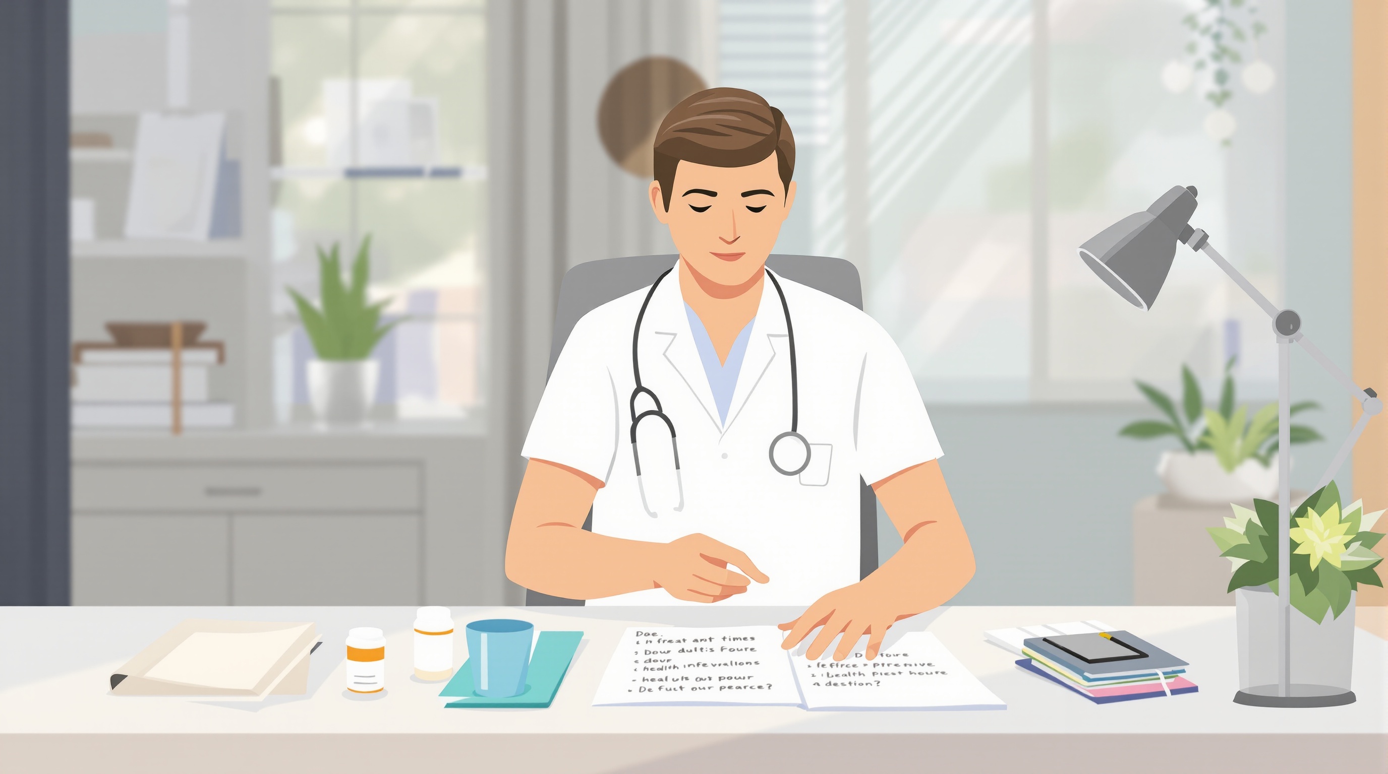 Patient préparant ses documents médicaux avant consultation