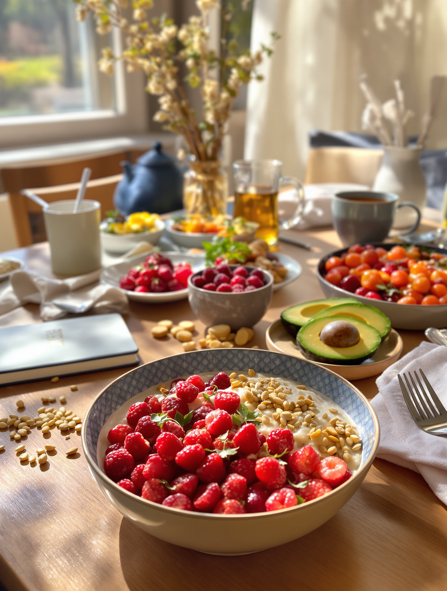 Petit déjeuner sain symbole du soin articulaire