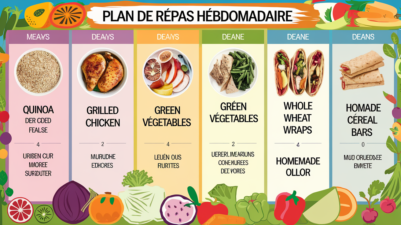 plan repas hebdomadaire sain batch-cooking