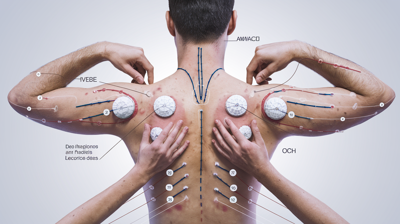 Placement des électrodes ECG postérieures V7-V9 sur le dos du patient