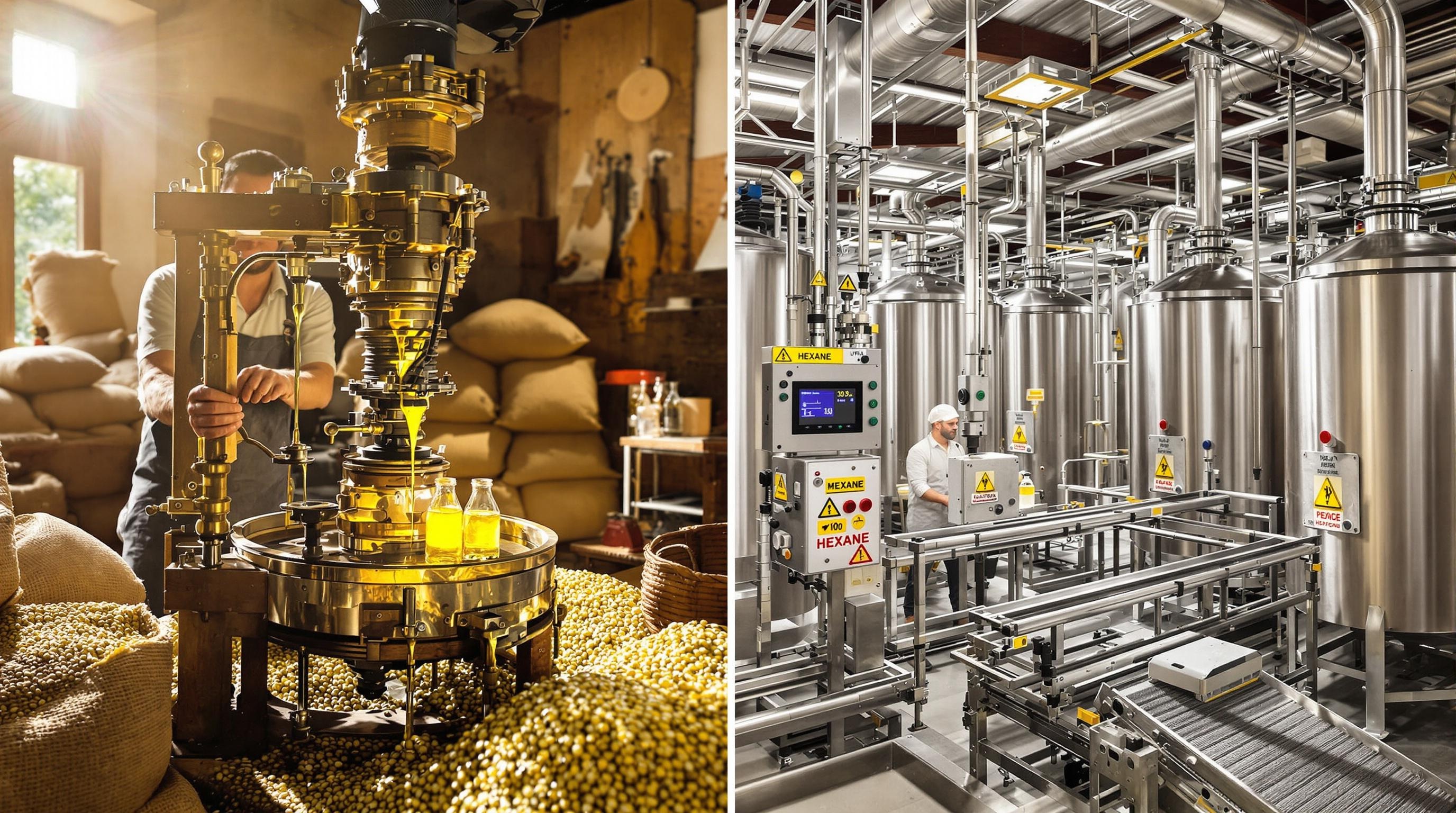Comparaison entre la pression à froid artisanale et le raffinage industriel de l'huile de colza
