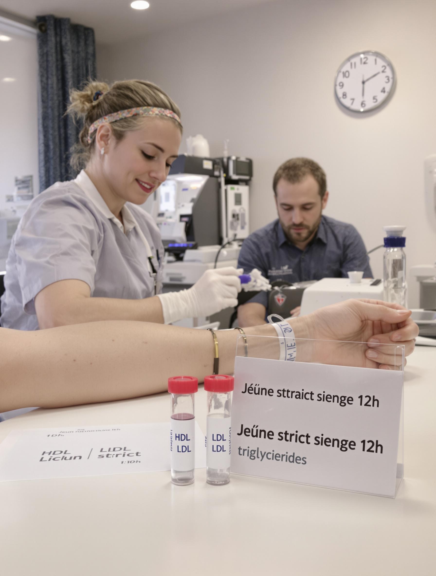 Schéma prise de sang à jeun pour bilan lipidique