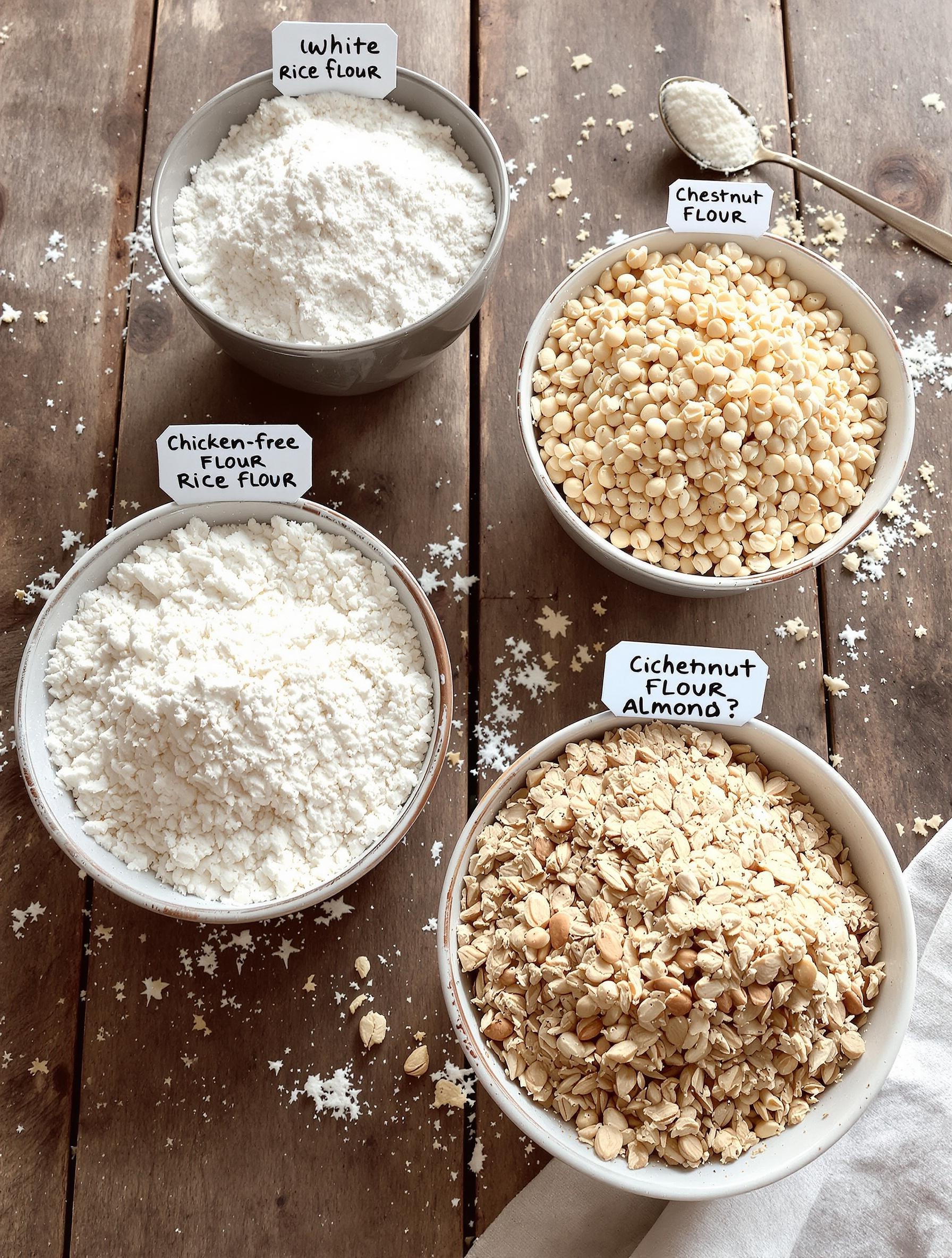 Quatre farines sans gluten - riz, pois chiche, châtaigne, amande