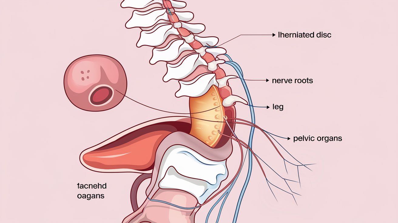 Schéma anatomique hernie discale L5 S1 innervation jambe et intestin Thierry Philip naturopathe Lausanne