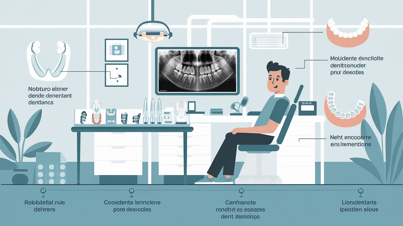 Schéma illustrant le processus de consultation chez l'orthodontiste pour un appareil dentaire de nuit.