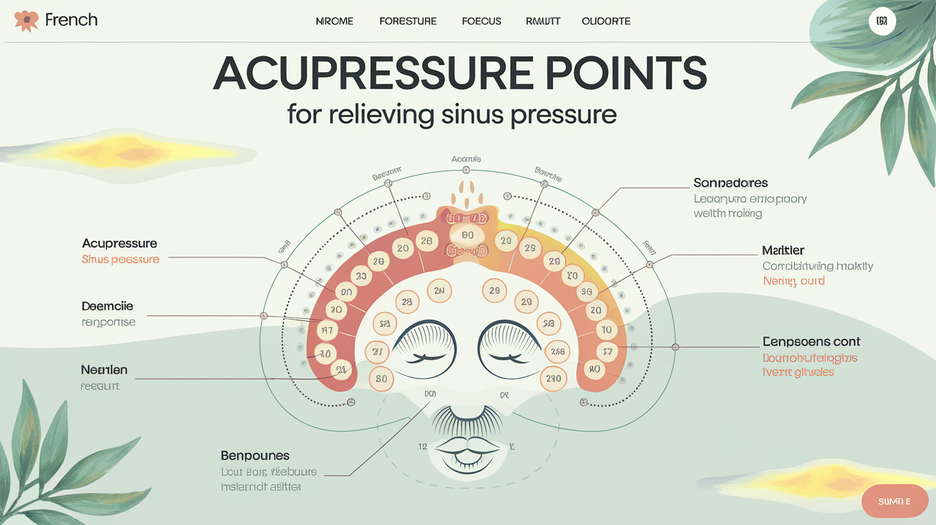 Schéma des points de massage pour soulager les sinus