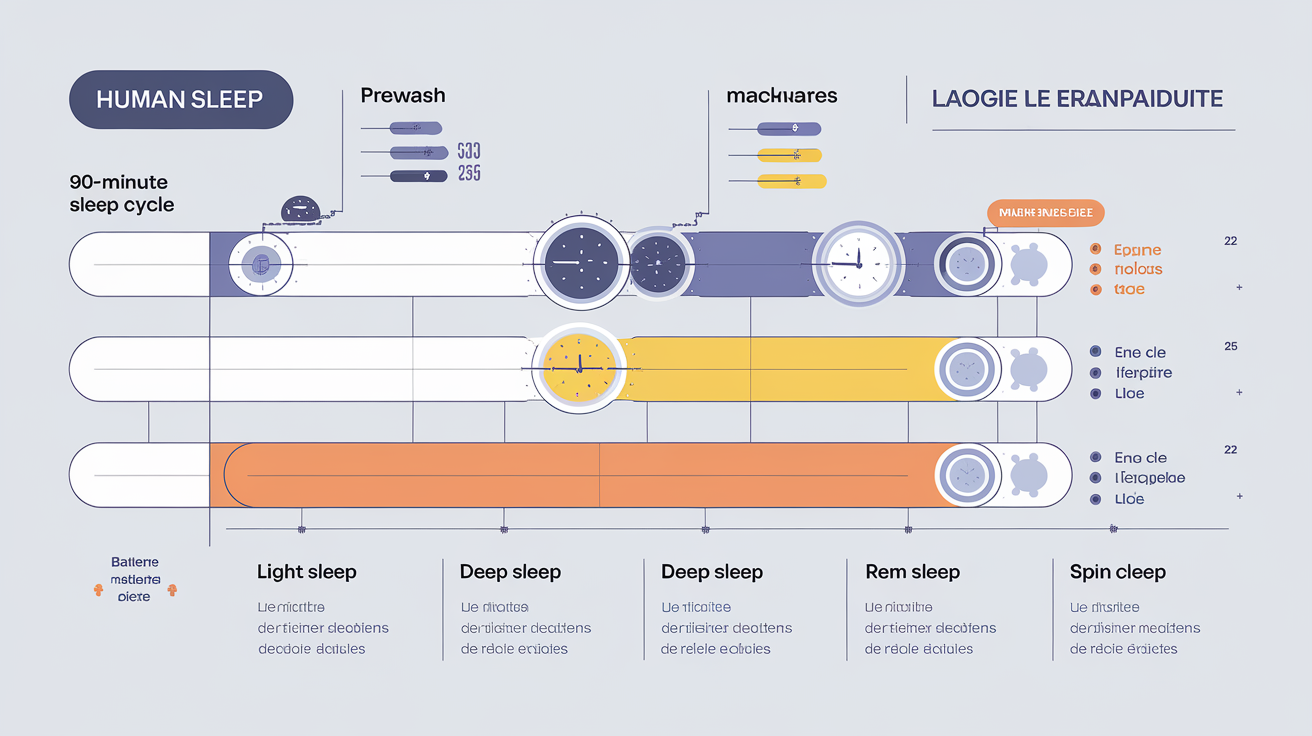 Schéma des cycles du sommeil et métaphore machine à laver