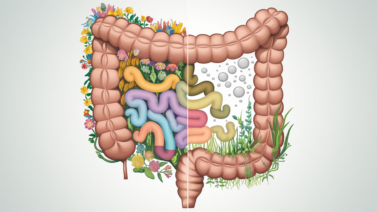 Schéma microbiote sain vs dysbiose intestinale