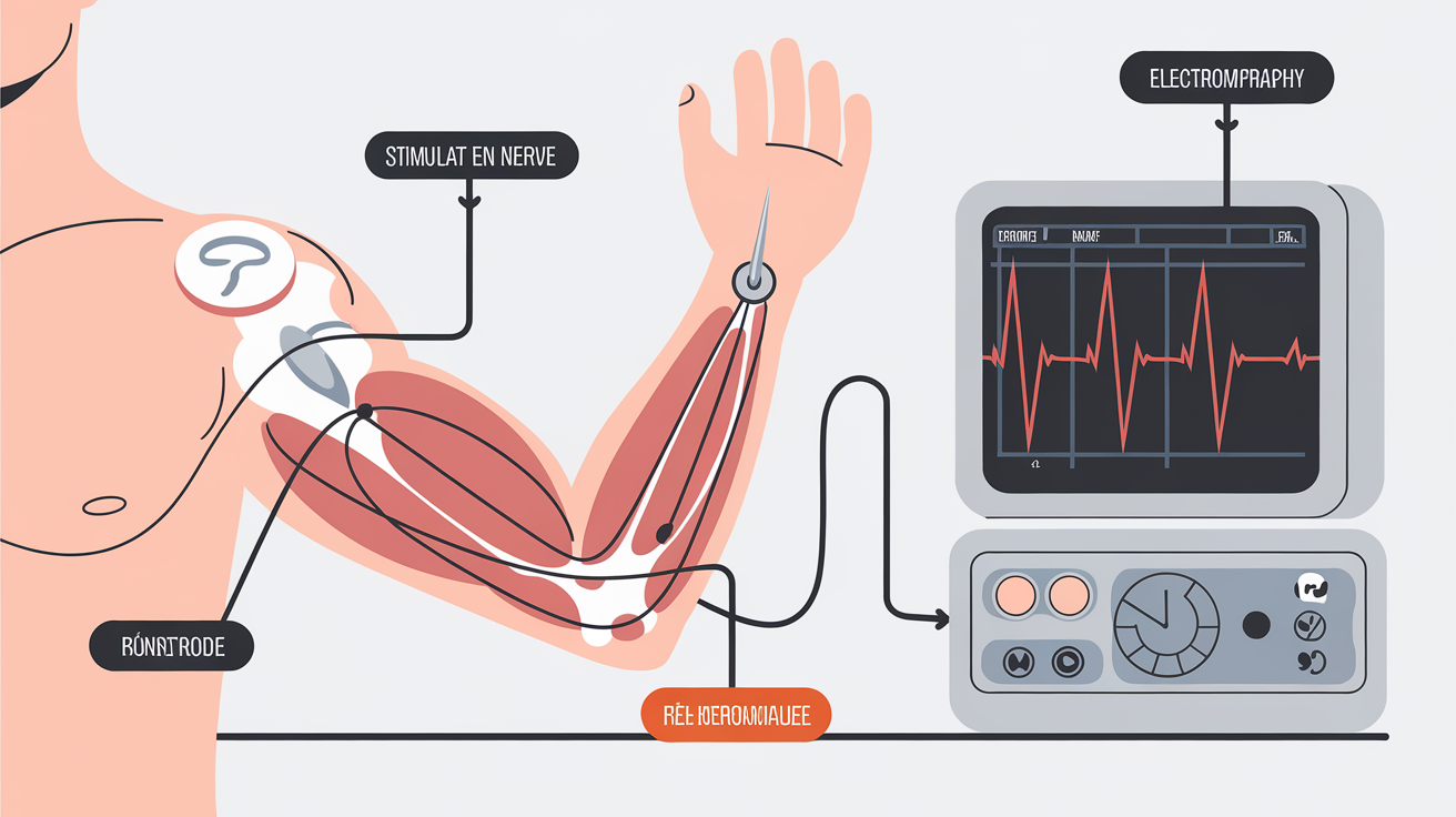 Schéma explicatif électromyogramme EMG muscle bras