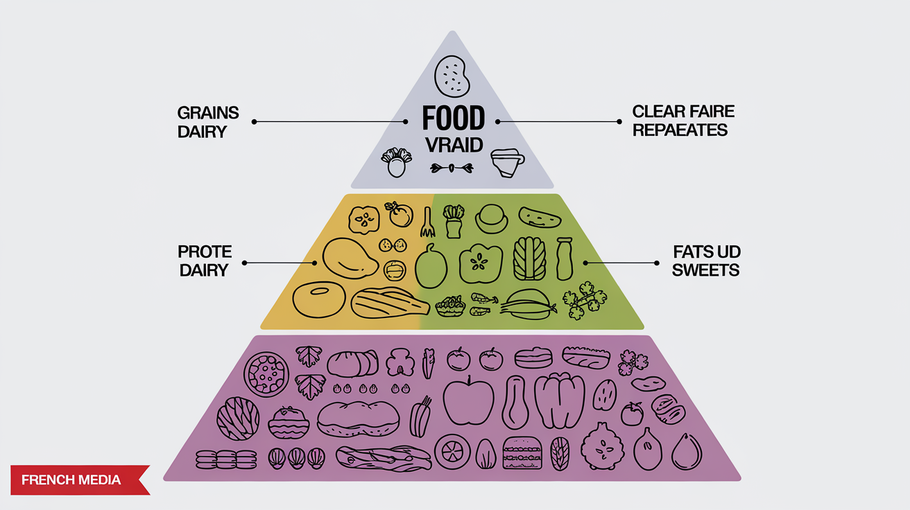 Schéma explicatif des segments de la pyramide alimentaire