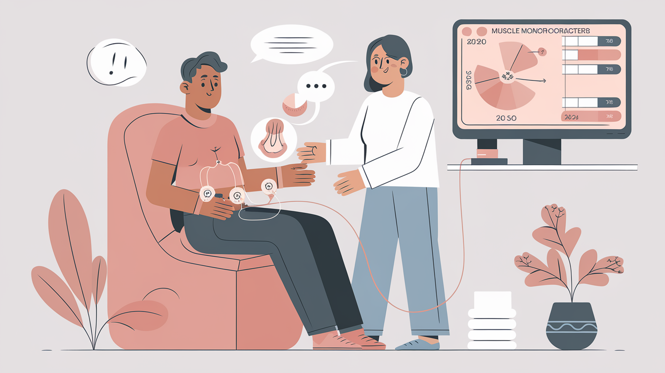 Illustration de la rééducation de la vessie par biofeedback