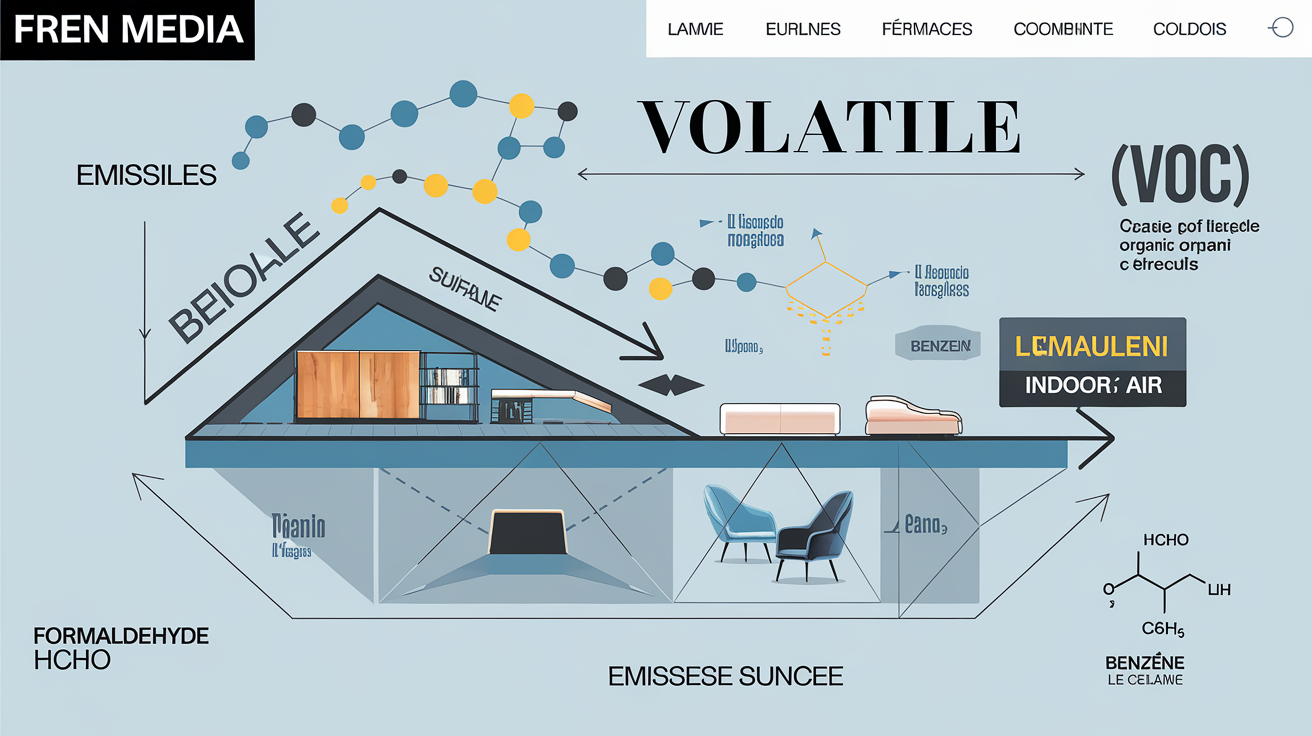 Illustration de la volatilité des molécules COV dans l'air intérieur