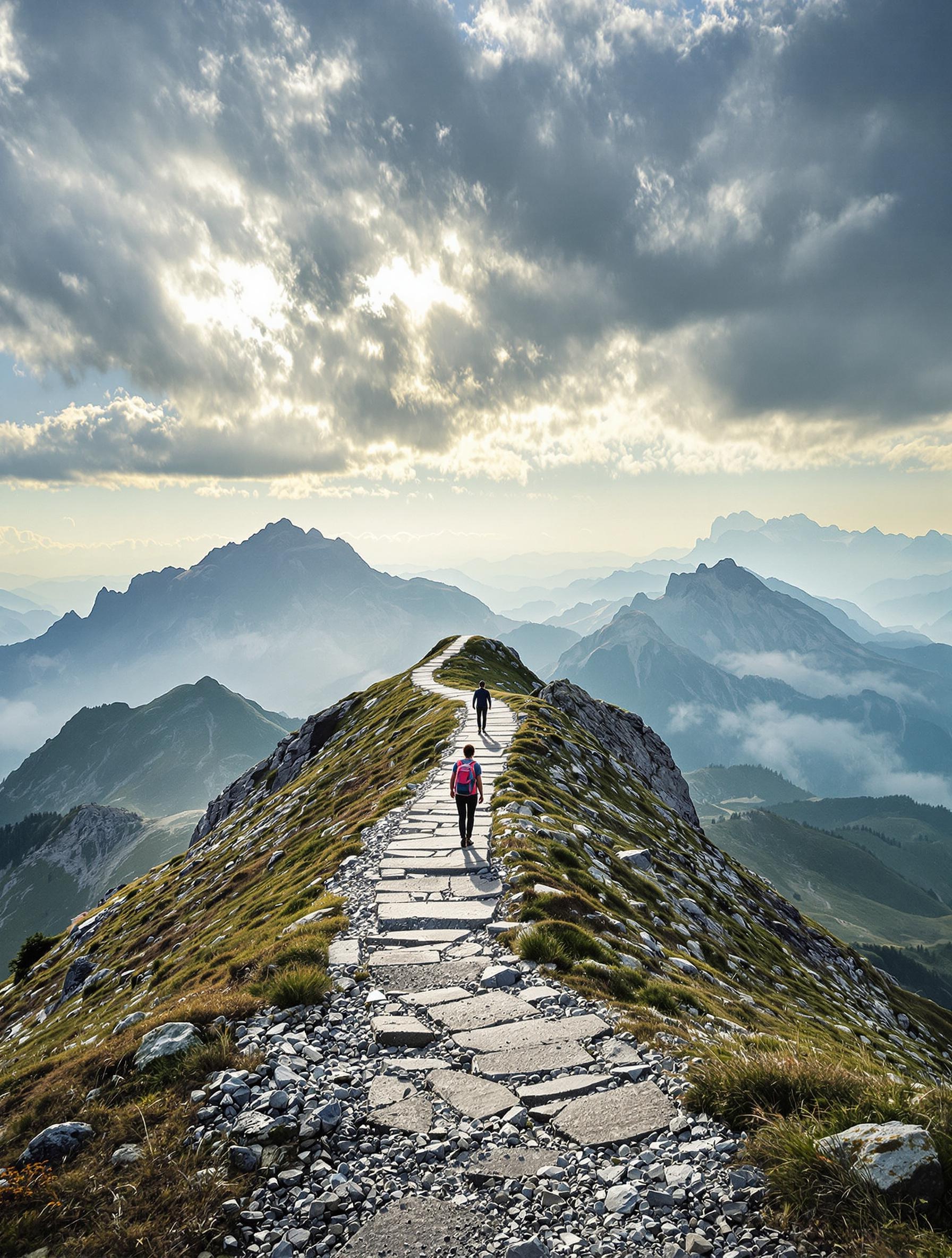 Chemin sinueux symbolisant le rétablissement