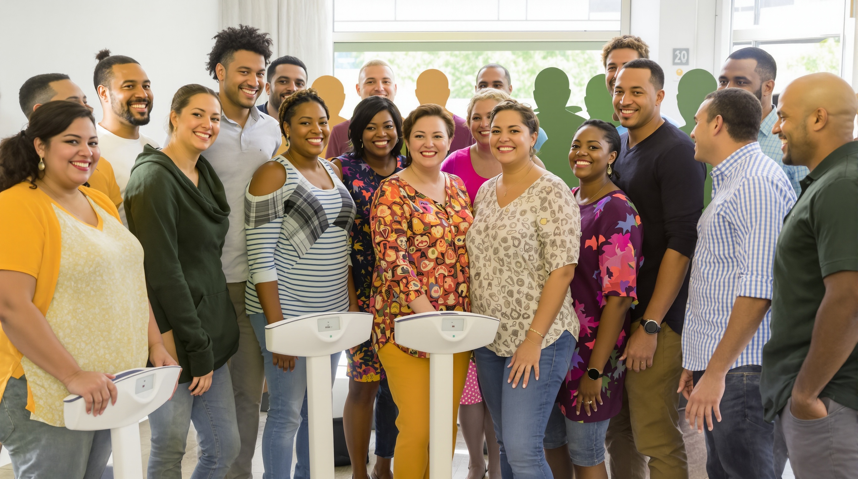 Personnes échangeant dans un cercle de soutien Weight Watchers, illustrant la diversité des parcours.