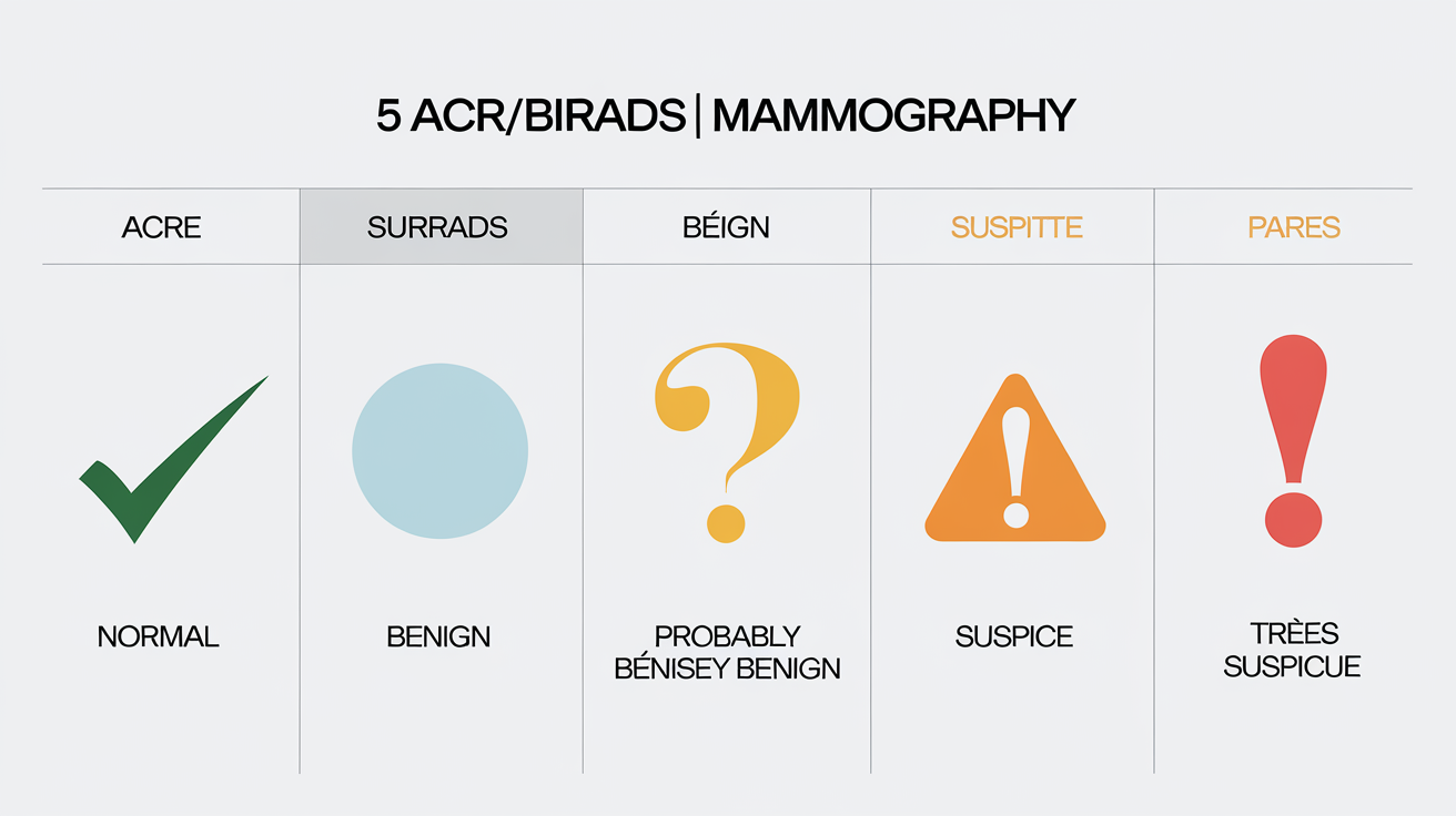 Synthèse des catégories ACR/BIRADS en mammographie