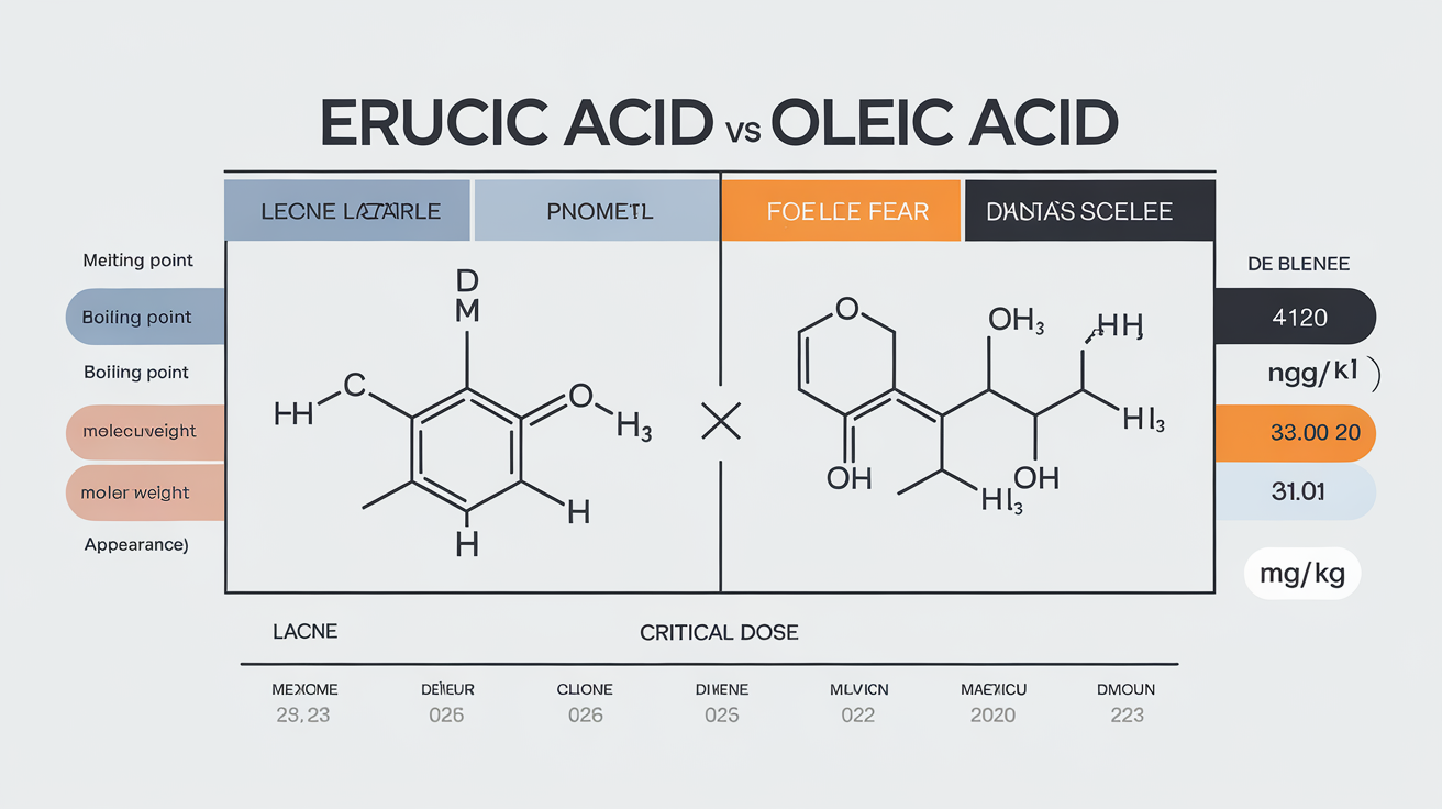 Comparaison entre l'acide érucique et l'acide oléique
