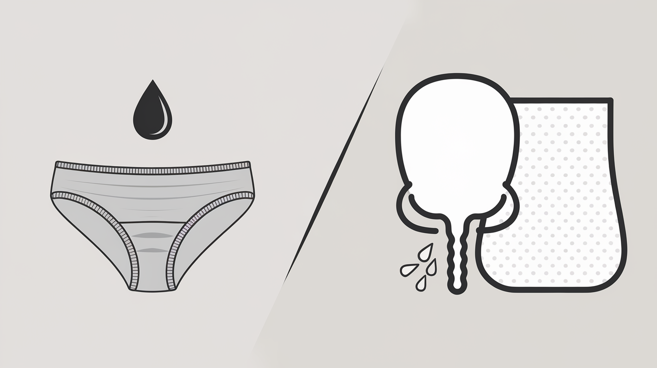Tableau comparatif illustré : incontinence légère vs lourde. Volume des fuites, fréquence, impact vie quotidienne, choix protections, nécessité consultation médicale.