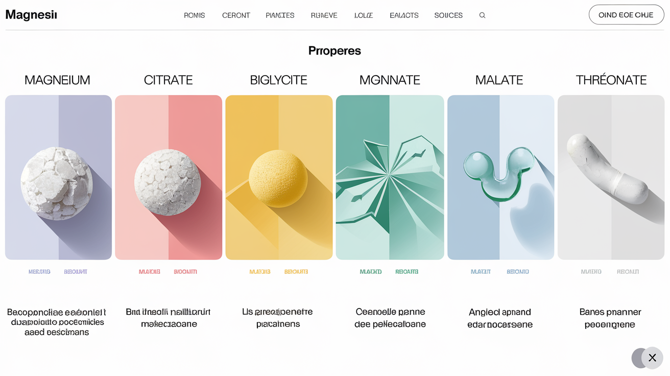 Tableau comparatif des différentes formes de magnésium avec biodisponibilité et principales indications.
