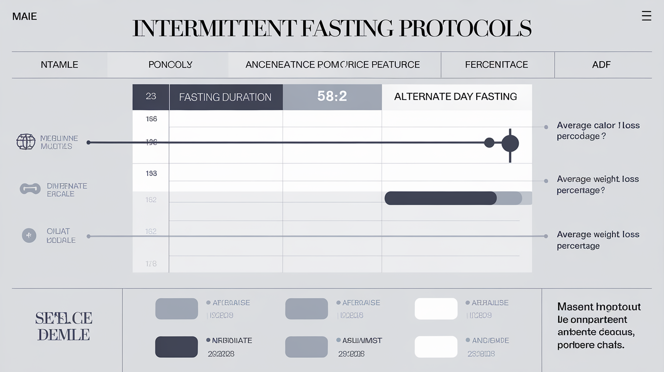 Tableau comparatif des protocoles de jeûne intermittent pour la perte de poids