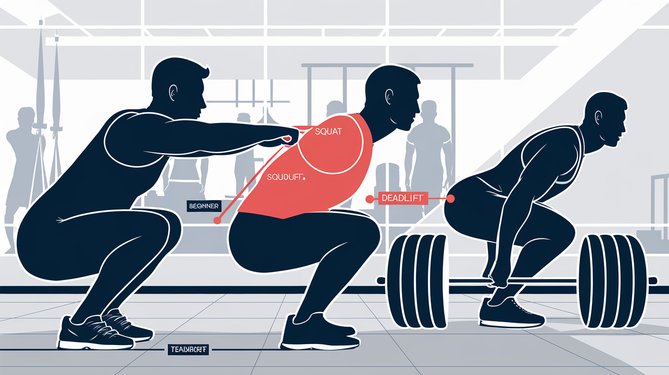 Tableau comparatif des angles du bassin pour le squat et le deadlift