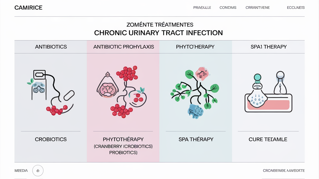 Tableau comparatif des traitements pour l'infection urinaire chronique