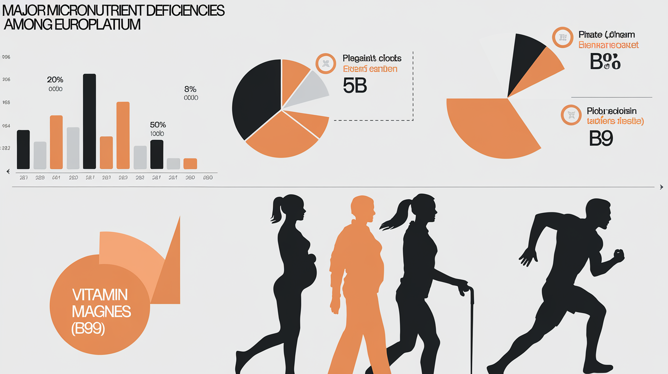 Tableau des déficits micronutritionnels en Europe pour les femmes enceintes, seniors et sportifs