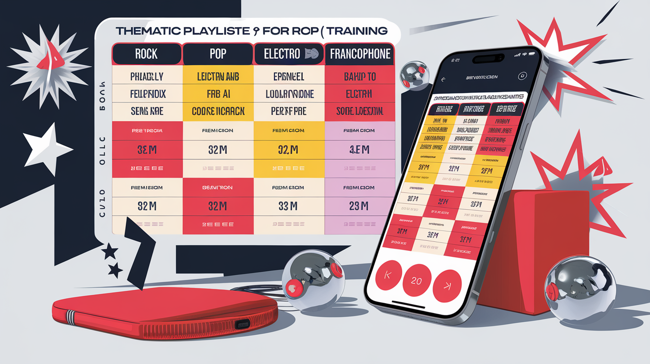 Tableau des playlists thématiques RCP avec BPM