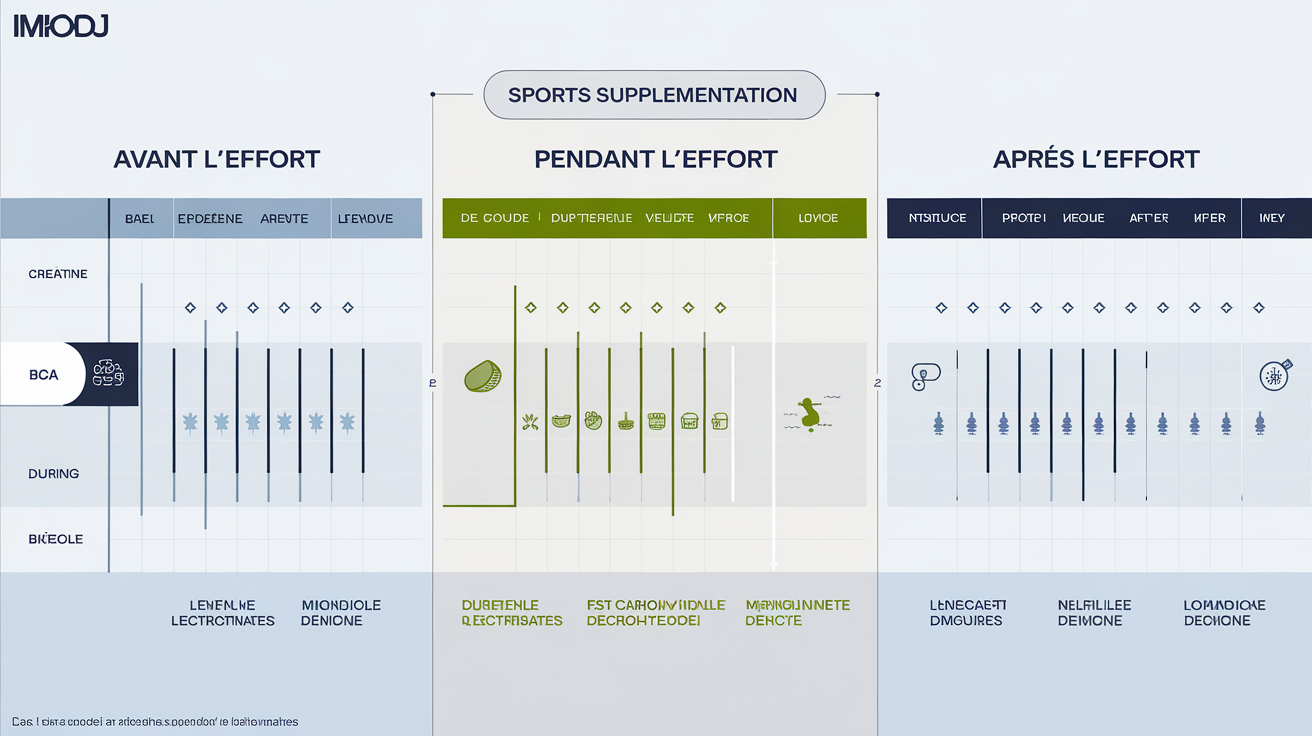 Tableau détaillant un protocole de supplémentation sportive