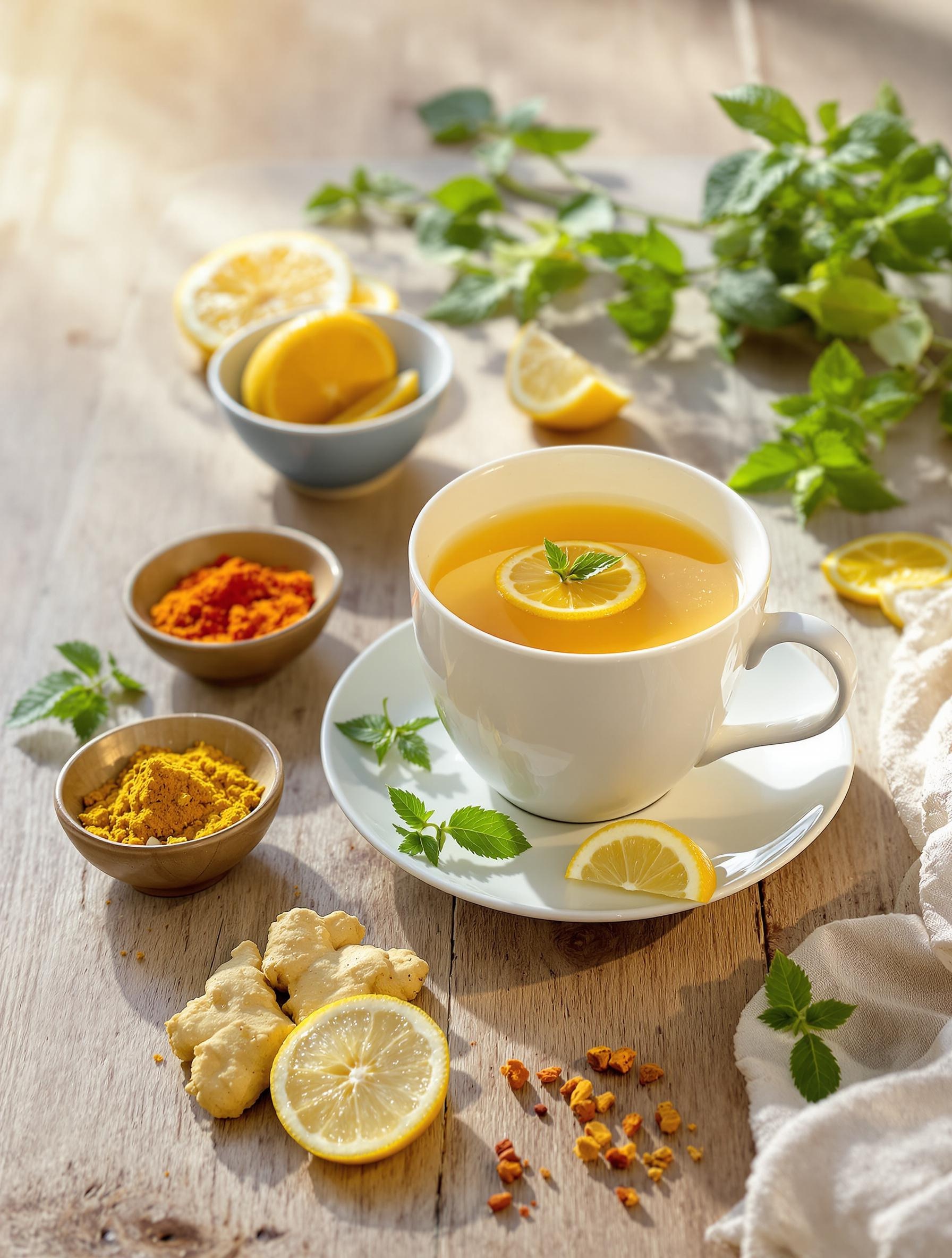 Tisane de fenouil, thé vert, citron et épices pour la minceur