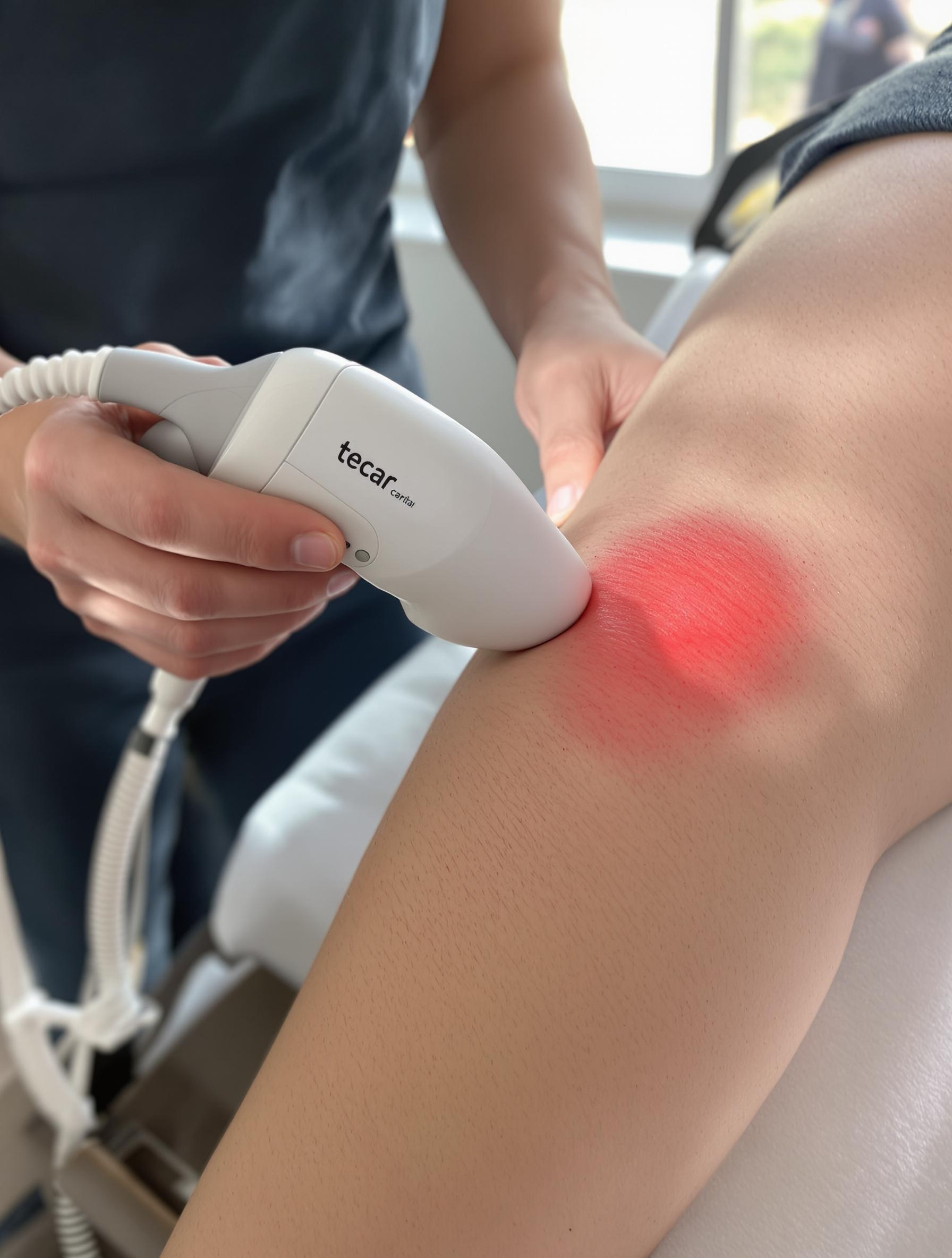 Rougeur saine après activation de la micro-circulation par Tecar.