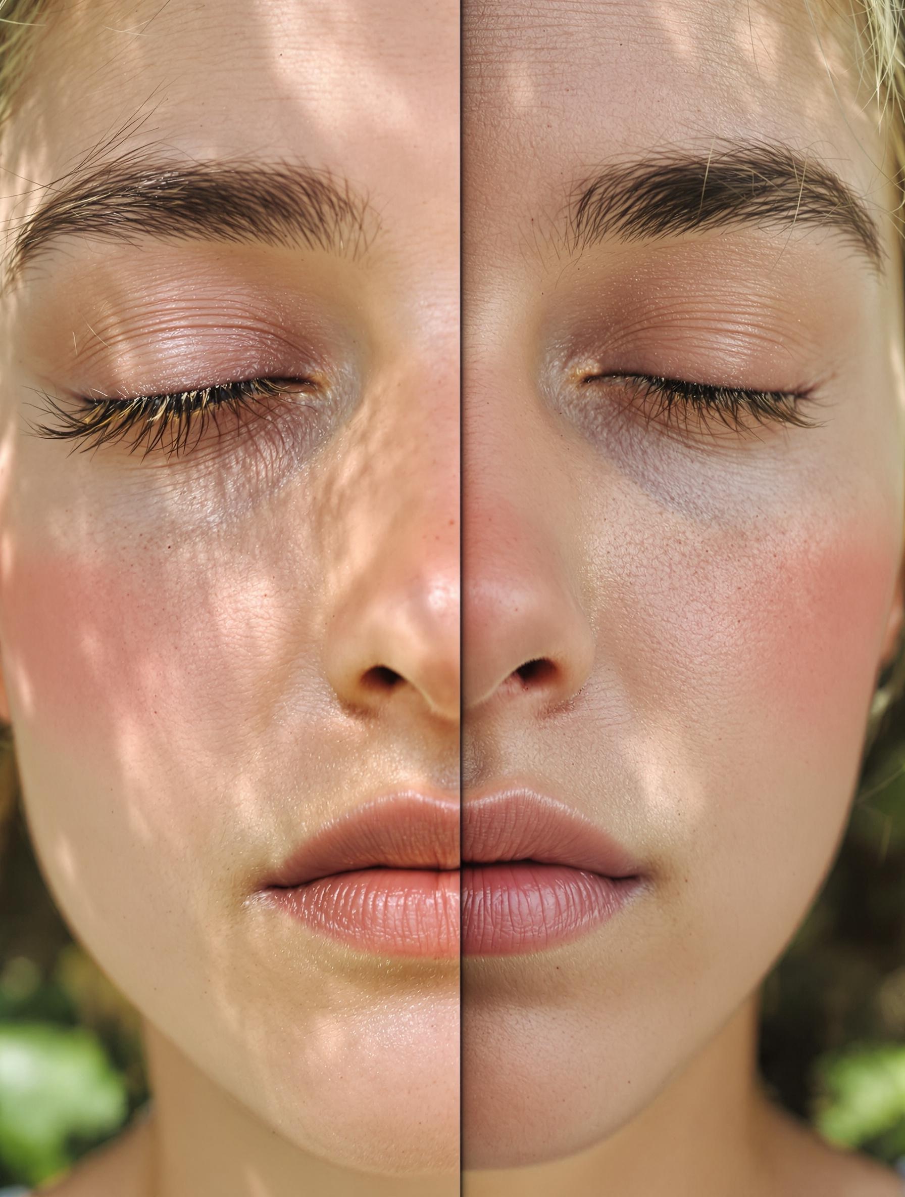 Visage divisé, euphorie d’un côté, anxiété de l’autre, motifs subtils